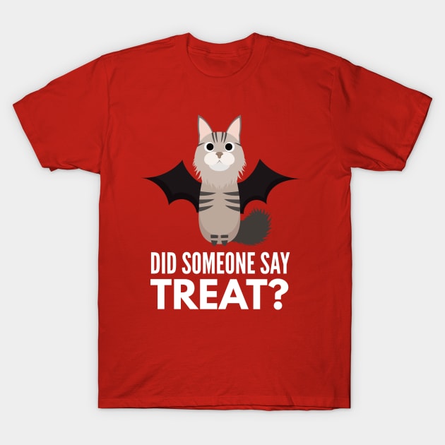 Maine Coon Halloween Trick or Treat T-Shirt by DoggyStyles